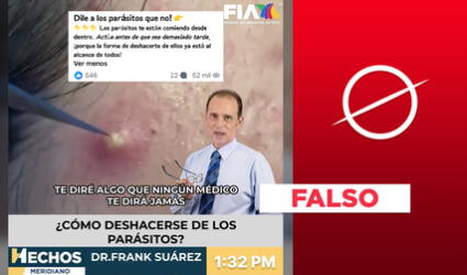 Es falso el supuesto video de Frank Suárez promoviendo productos antiparasitarios