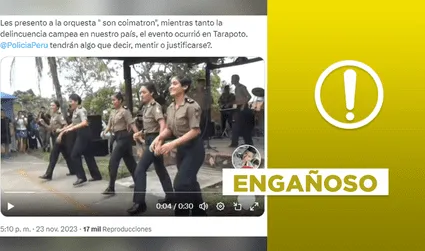 Video no muestra a “policías bailando” en actual estado de emergencia en algunas zonas de Perú