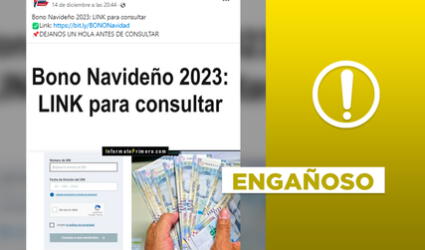 No existe un "Bono Navideño 2023" en el Perú: publicación es un clickbait