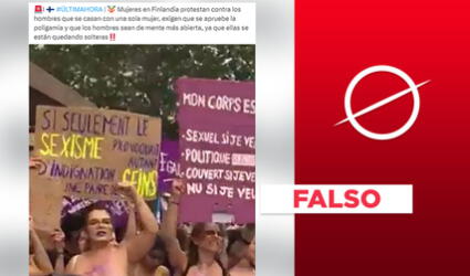 Video no expone protesta de mujeres en Finlandia "contra hombres casados con una sola esposa”