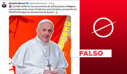 No, el papa Francisco no ha aparecido en la supuesta "lista de Epstein"