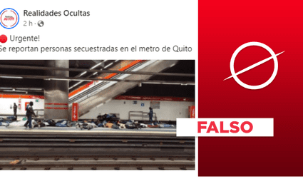 Foto no muestra “personas secuestradas en el Metro de Quito”: corresponde a un simulacro del 2023