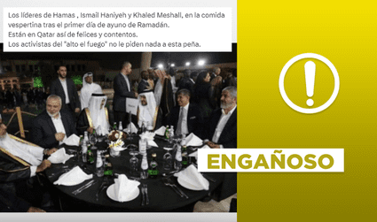 Foto no muestra a líderes de Hamás “comiendo felices" en Qatar en medio de la guerra con Israel