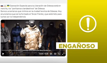 Video no muestra reciente "operación para la independencia de Odesa", en Ucrania
