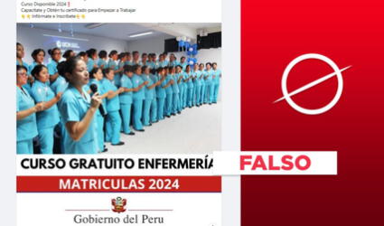 Gobierno peruano no promociona "cursos gratuitos de Enfermería" en línea