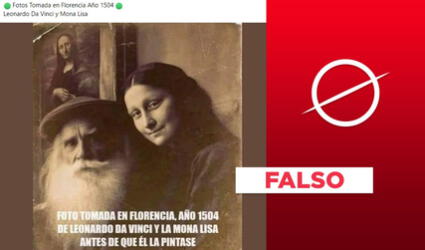 Foto de Leonardo da Vinci y la Mona Lisa en Florencia, en 1504, no es real: es una creación digital