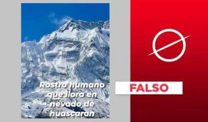 Imagen no muestra "rostro humano que llora" en el nevado Huascarán
