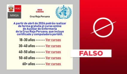 Minsa no anunció, junto con la OMS, cursos gratuitos de Enfermería de la Cruz Roja Peruana