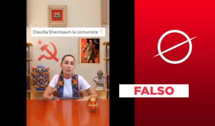 Claudia Sheinbaum no publicó mensaje de agradecimiento a sus electores con símbolos comunistas de fondo
