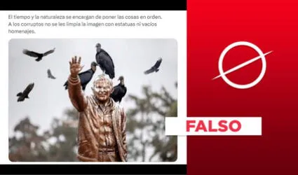Imagen no evidencia a aves ensuciando la estatua del exalcalde Luis Castañeda