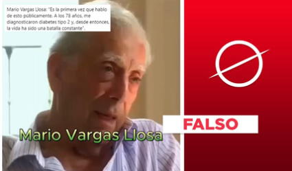 Mario Vargas Llosa no aconsejó "cura" contra la diabetes tipo 2: es un montaje