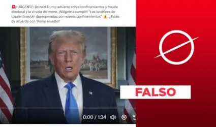 Donald Trump no advierte en video “confinamiento y el fraude electoral en EE. UU.” por la viruela del mono en 2024