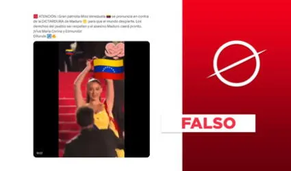 Video no muestra a "Miss Venezuela" manchándose con "sangre" para protestar contra Nicolás Maduro