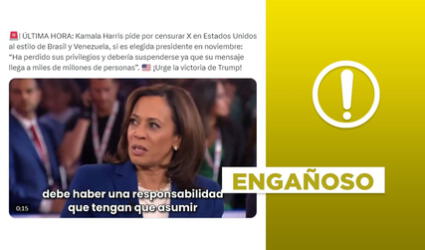 Kamala Harris no pidió censurar X en EE.UU. en esta entrevista si es elegida presidenta