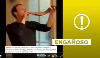 No es un “video filtrado” de Mark Zuckerberg tocando trompeta judía en 2024