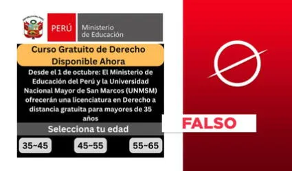 Minedu y UNMSM no ofrecen licenciatura en Derecho gratuita a mayores de 35 años