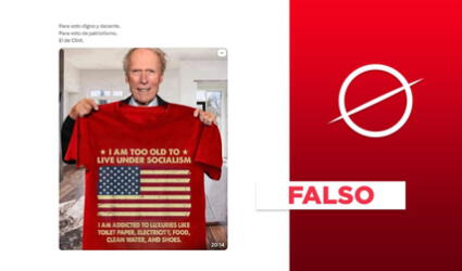 Clint Eastwood no posa con camiseta contra el socialismo: es una foto manipulada