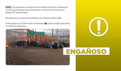 Video no muestra bloqueo del puente Ilave para frenar "invasión boliviana" en Puno