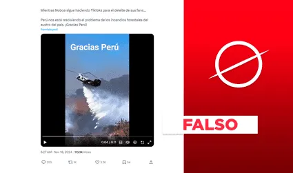 Video no muestra intervención de helicóptero peruano para apagar incendio forestal en Ecuador