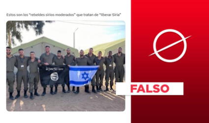 Imagen no muestra a "rebeldes sirios" con las banderas de Israel y el Estado Islámico