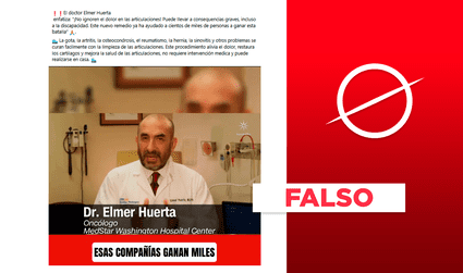 Doctor Elmer Huerta no promueve producto para "curar la artritis": video fue hecho con IA