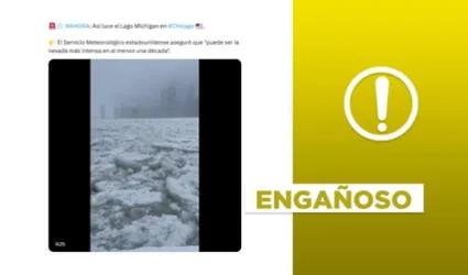 Video del lago Michigan congelado tras intensa nevada no corresponde a enero de 2025