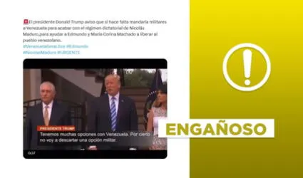 Video de anuncio de Donald Trump sobre una "opción militar" en Venezuela no es actual