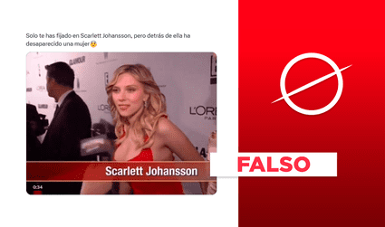 Este video no muestra a una mujer desapareciendo detrás de Scarlett Johansson en los Globos de Oro