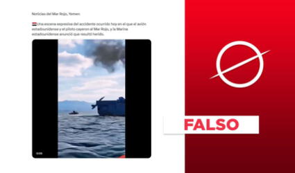 Video que muestra la caída de un avión militar de Estados Unidos en el mar Rojo no es real