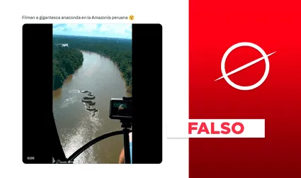 Esta anaconda gigante sobre el río Amazonas en Perú no es real: es un montaje