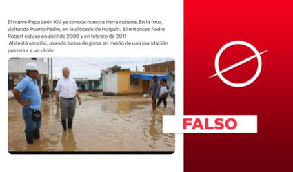 Esta foto no corresponde a una visita del papa León XIV a Cuba durante una inundación en 2008