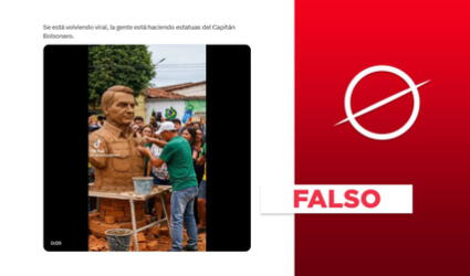 Video de la construcción de una estatua de Jair Bolsonaro en Brasil es un montaje