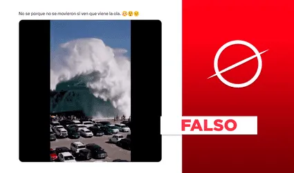 Esta ola gigantesca no impactó contra una playa en la vida real: se trata de un montaje