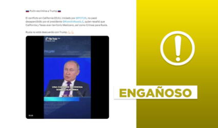 Video en el que Vladimir Putin cuestiona la pertenencia de California y Texas a Estados Unidos no es de 2025