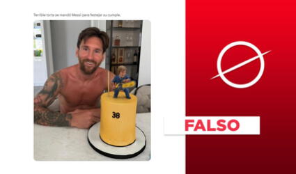 Lionel Messi no festejó su cumpleaños 38 con la imagen de Javier Milei en su torta: es un montaje
