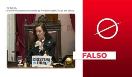 La vicepresidenta de Argentina no apareció con un cartel a favor de Cristina Fernández: es un montaje
