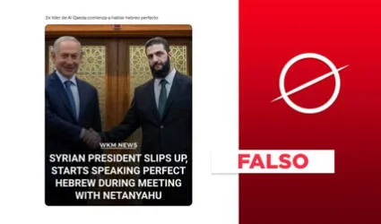 Imagen de una reunión entre el presidente de Siria y Benjamin Netanyahu está manipulada