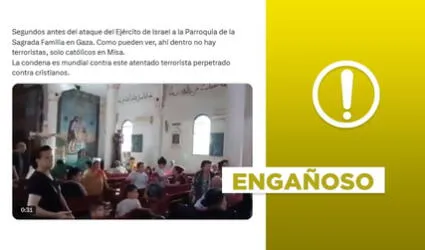Este video no corresponde al ataque israelí del 17 de julio contra la Iglesia de la Sagrada Familia en Gaza