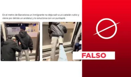 Video no expone a un "inmigrante" siendo sacado del metro de Barcelona con un puntapié