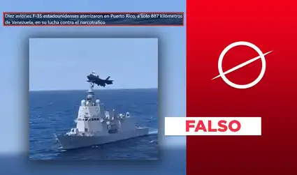 Este video no muestra aterrizaje de caza F-35 estadounidense en porta avión en mar de Puerto Rico
