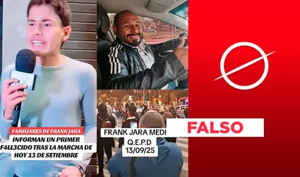 Es falso que el tiktoker Franck Jara falleció en las protestas contra la reforma de la AFP el 13 de septiembre de 2025