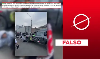 Este video de policía que atropella a supuesto manifestante, no es de la protesta contra reforma de la AFP 2025