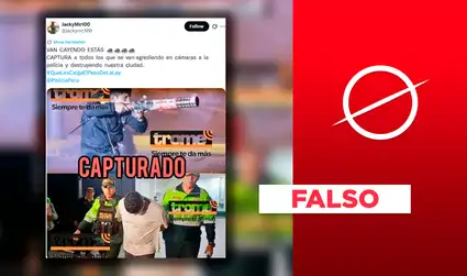 Imagen no muestra supuesto arresto de manifestante de la 'Generación Z' tras lanzar pirotécnicos el 15 de octubre