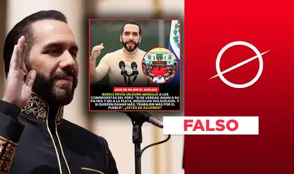 Nayib Bukele no dijo a los congresistas peruanos que reduzcan sus sueldos si aman a su patria