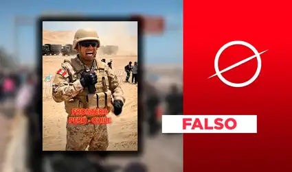 Este video no muestra a un militar que se dirija al presidente Jerí ni que rechace el ingreso de migrantes irregulares desde Chile al Perú: fue generado con IA