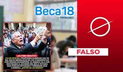 No existe proyecto ley en el Congreso que busca eliminar "S/30.000 de sueldo a congresistas y destinarlo a Beca 18"