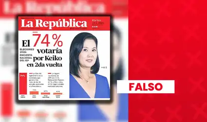 Es falso que el 74% de los peruanos votarían por Keiko Fujimori en segunda vuelta: publicación fue editada