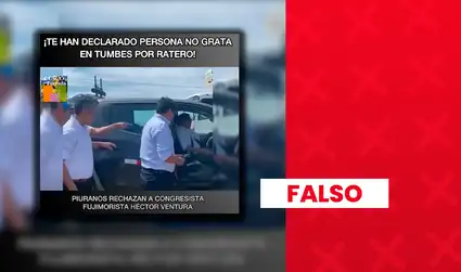 Congresista Héctor Ventura sí fue increpado por un ciudadano, pero video no es actual: ocurrió en el 2023 en Tumbes