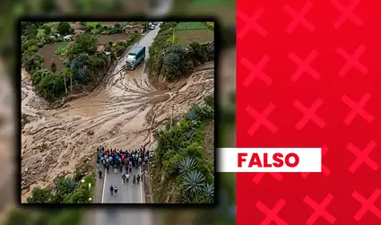 Es falso que carretera en Huánuco haya sido bloqueada por huaico: imagen fue generada con inteligencia artificial