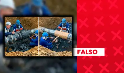 Son falsas estas imágenes de la reparación del gasoducto de Camisea en marzo con jebe y cinta adhesiva: se generaron con IA